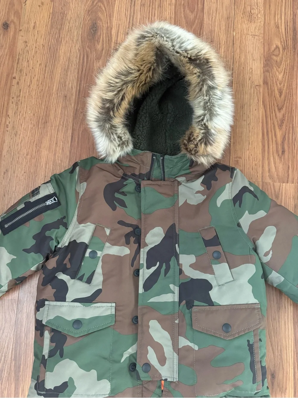 NWOT Polo Ralph Lauren Jacket Little Boys Camo Water Resistant Down Parka Green